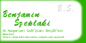 benjamin szeplaki business card